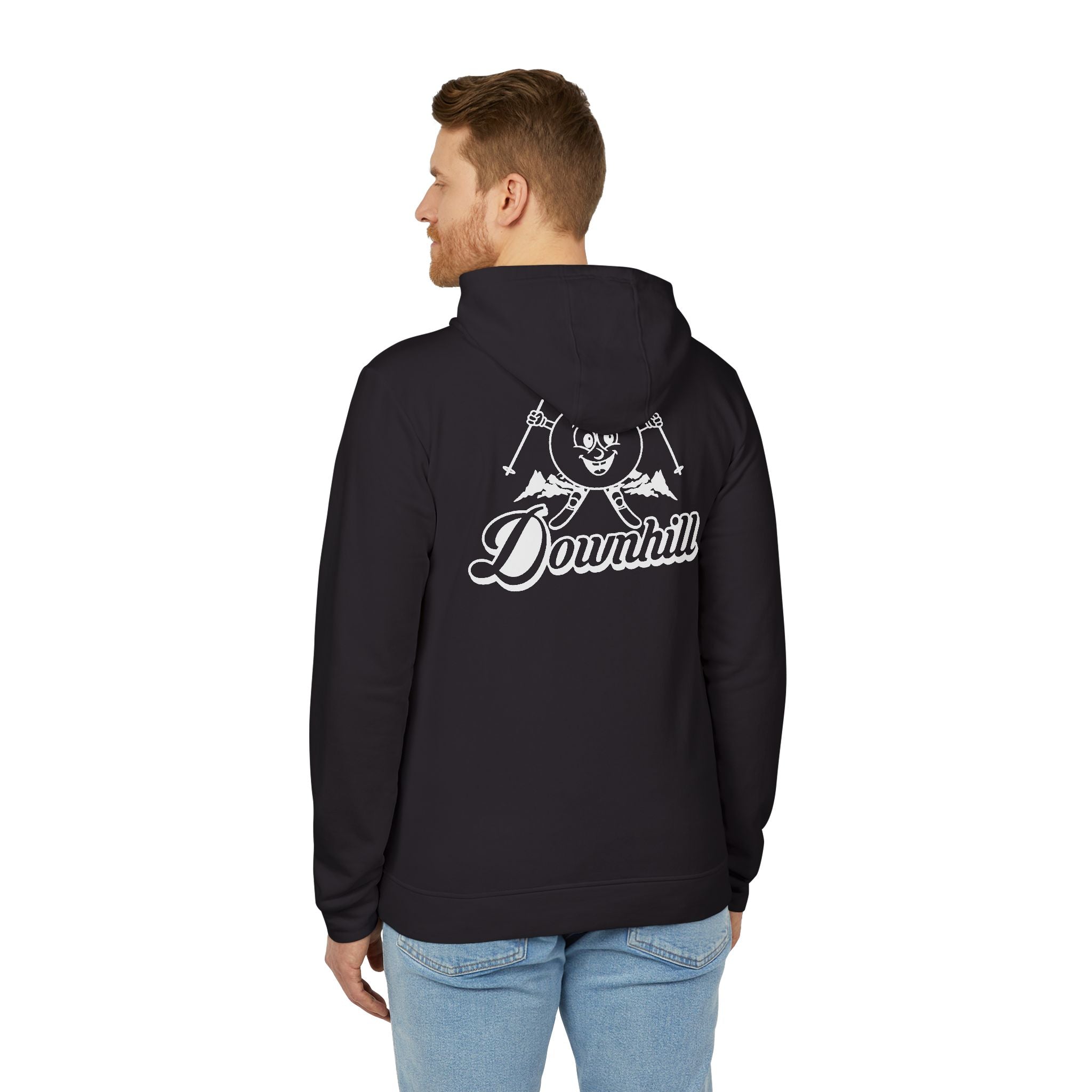 adidas Skiing Downhill Back Print Unisex Fleece Hoodie