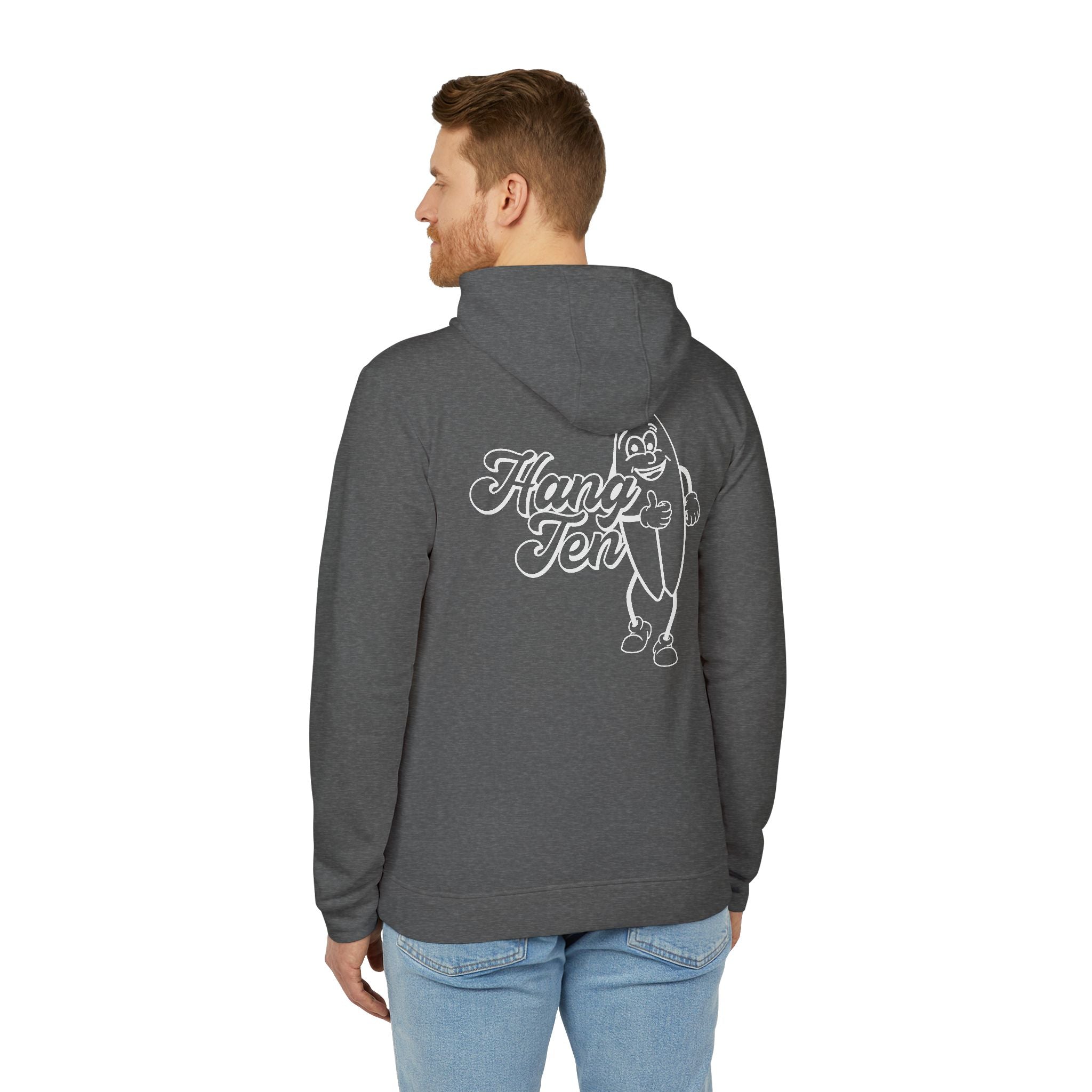 adidas Surfing Hang Ten Back Print Unisex Fleece Hoodie