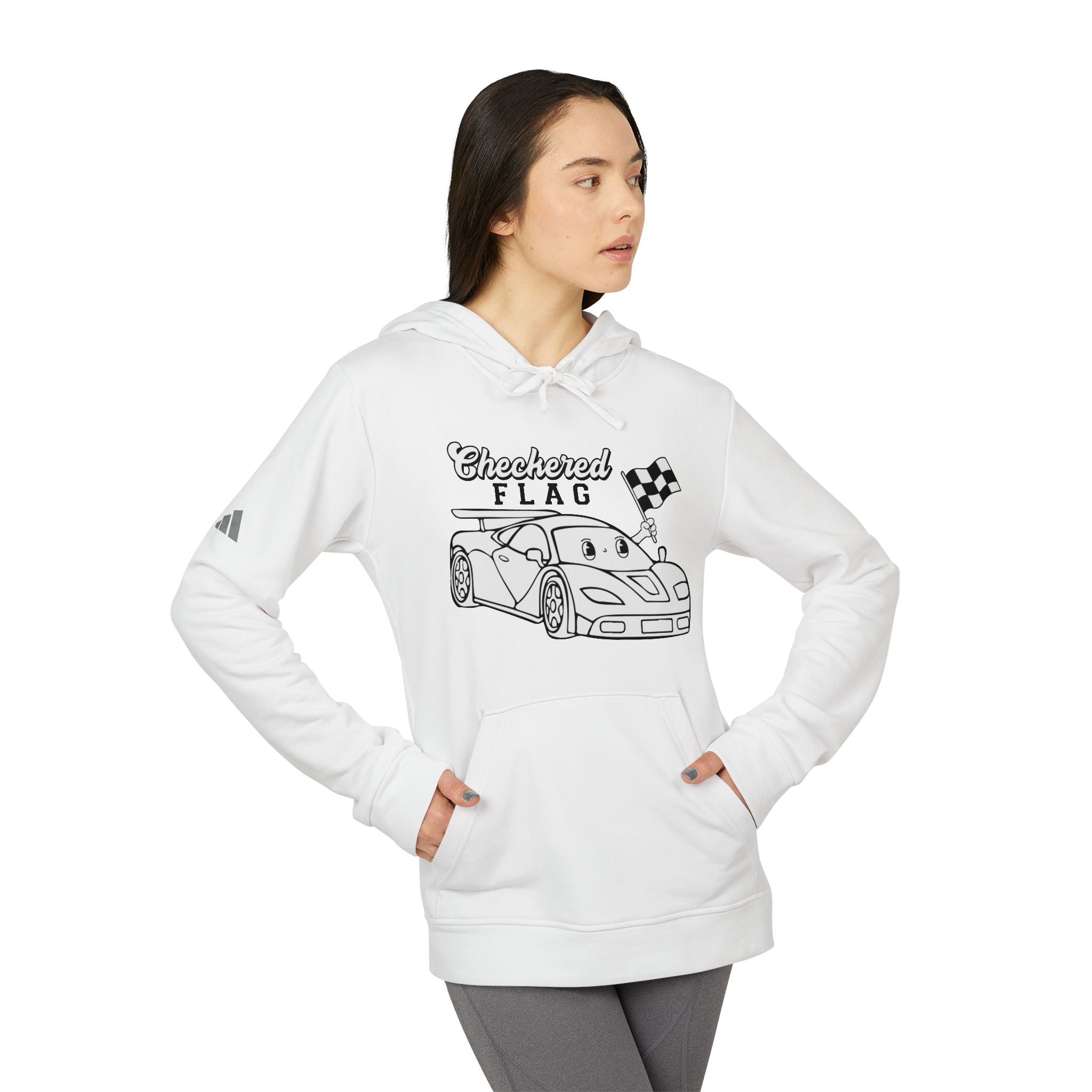 adidas Auto Racing Checkered Flag Unisex Fleece Hoodie