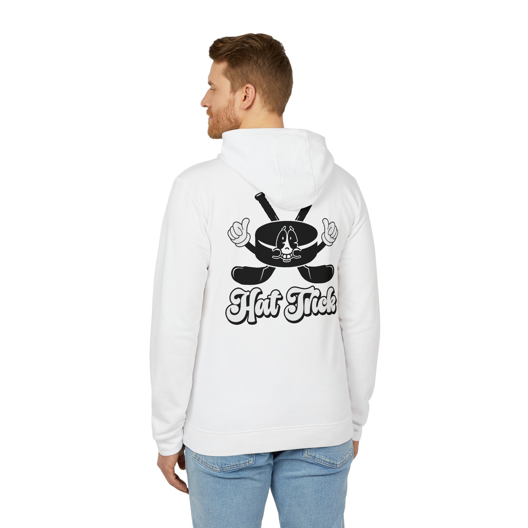 adidas Ice Hockey Hat Trick Back Print Unisex Fleece Hoodie