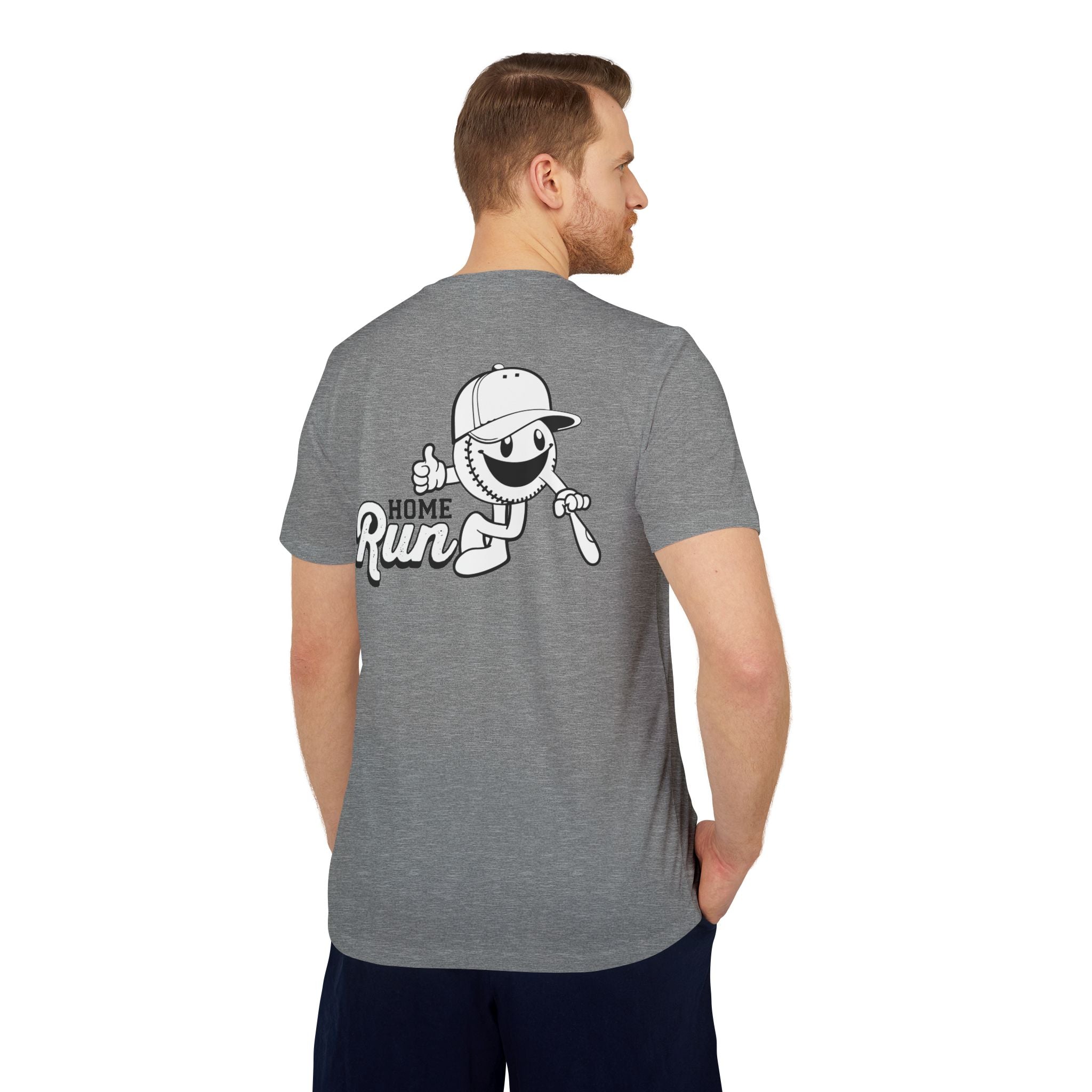 adidas Baseball Home Run Back Print Unisex Sport T-shirt