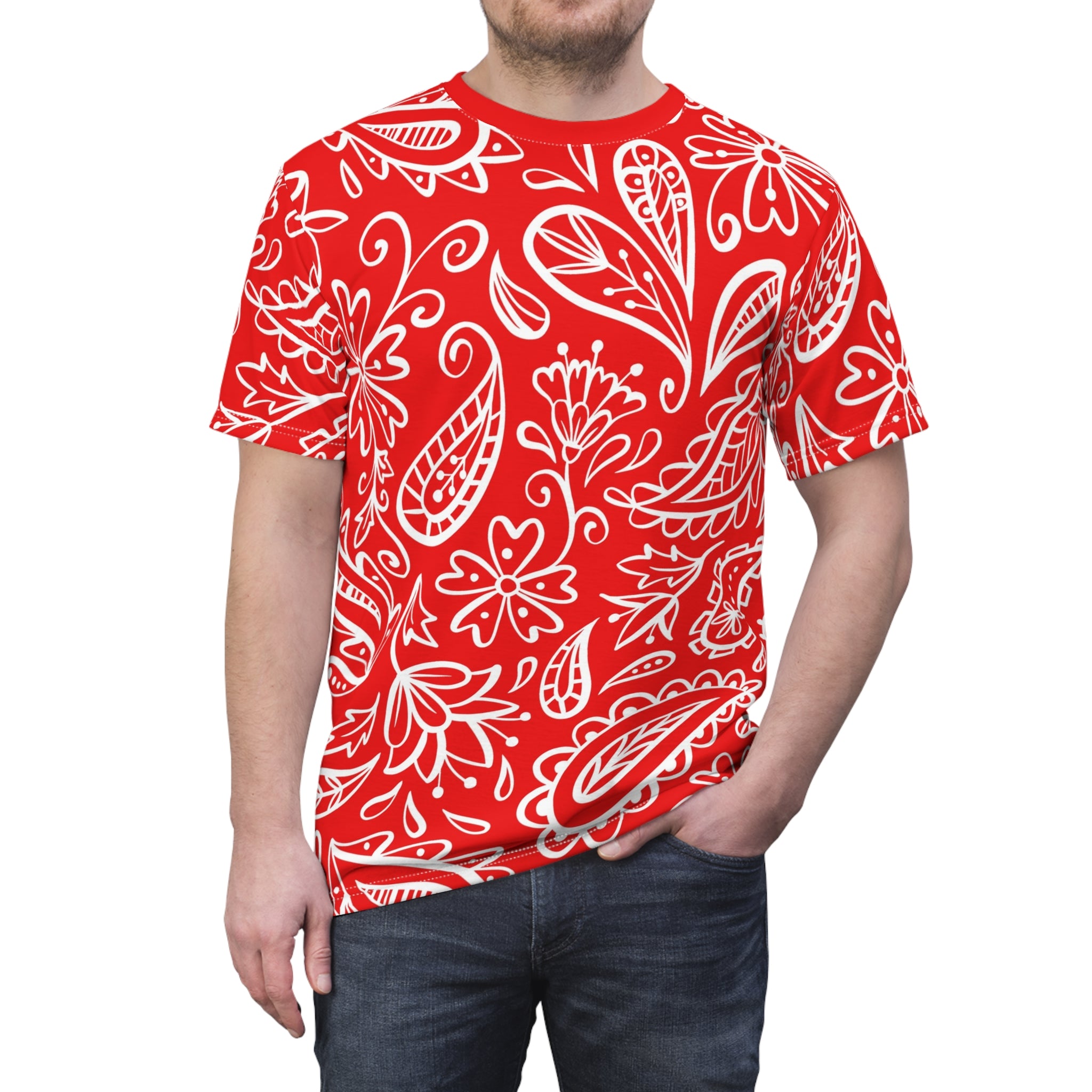 Paisley Red TShirt For Men and Women