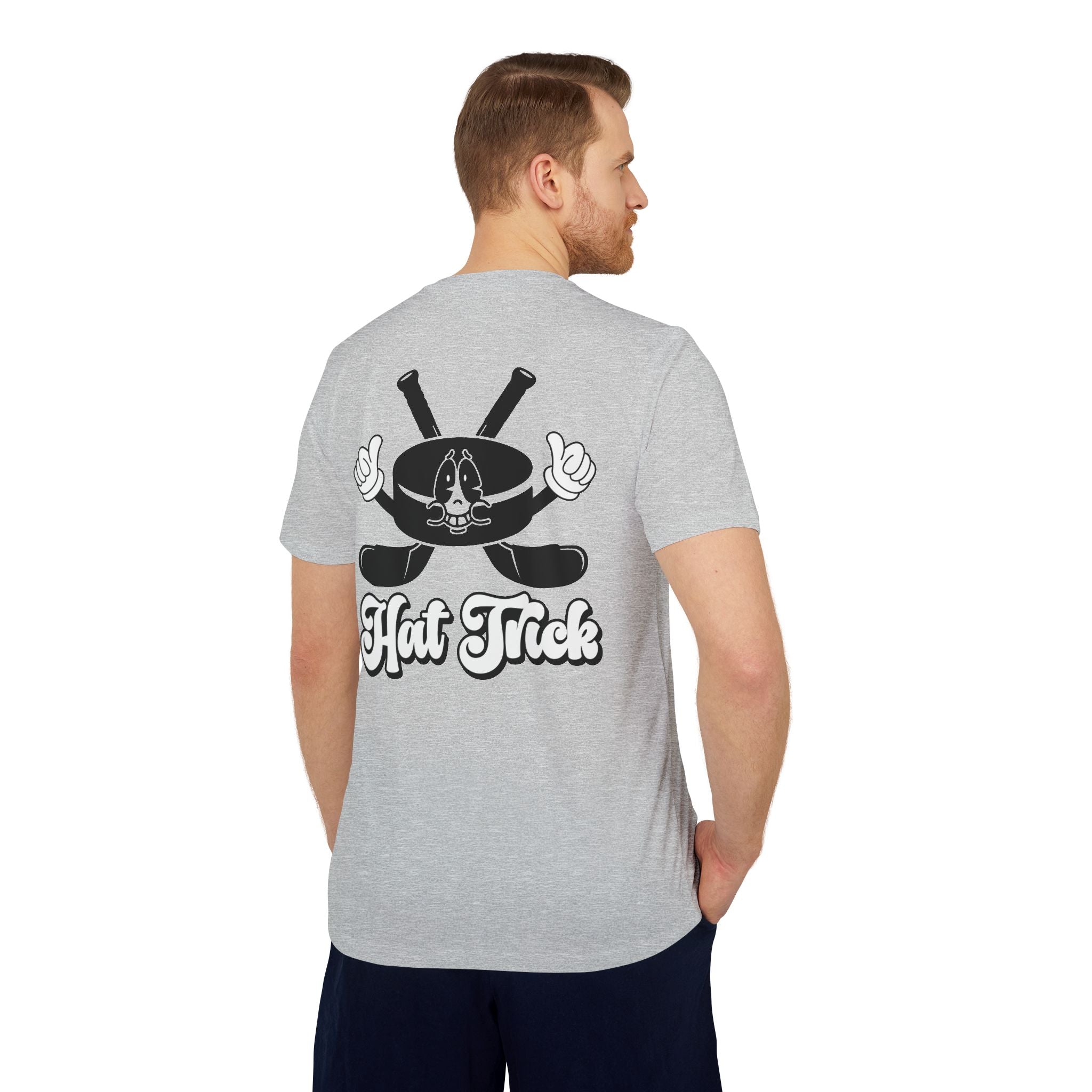 adidas Ice Hockey Hat Trick Back Print  Unisex Sport T-shirt