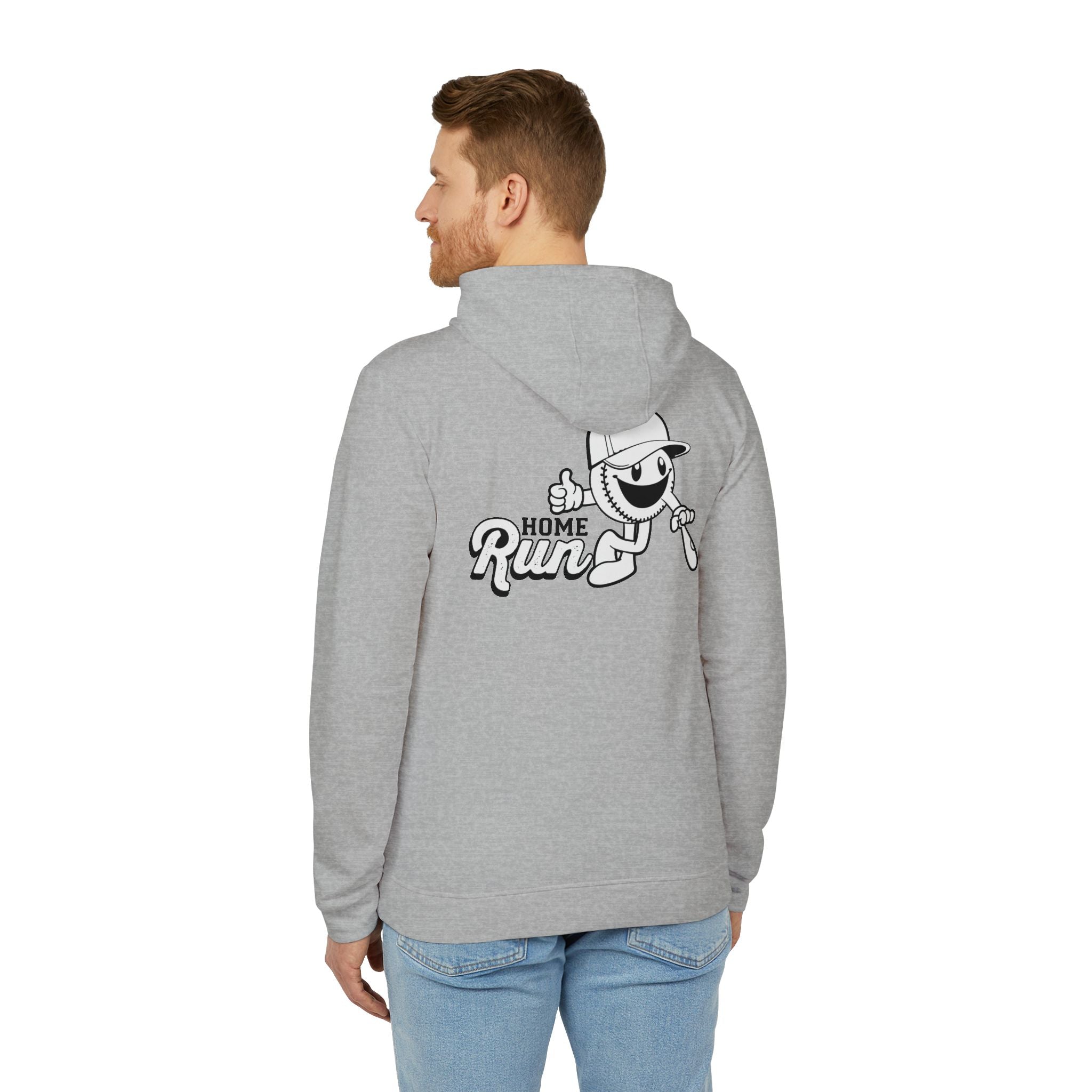 adidas Baseball Home Run Back Print Unisex Fleece Hoodie