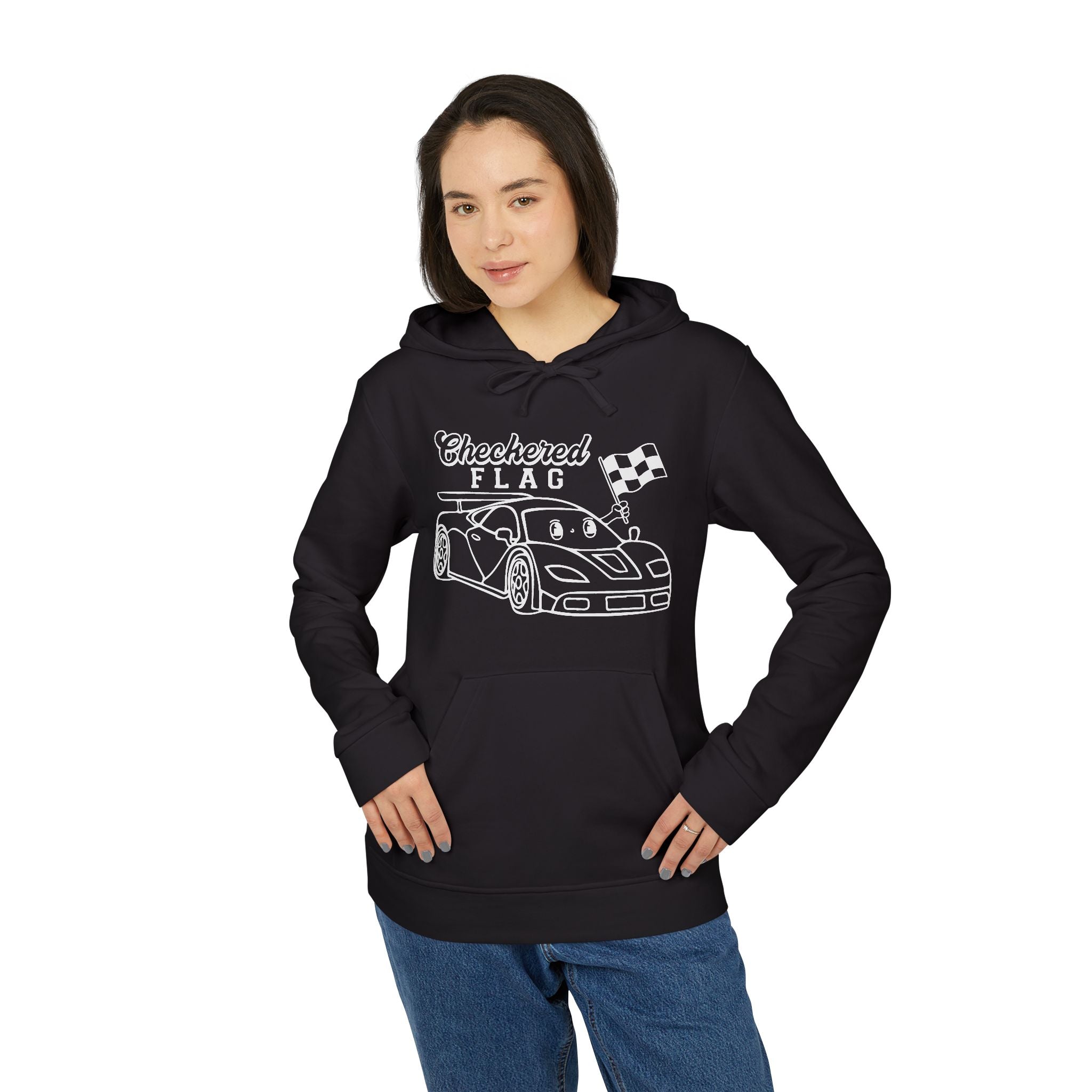 adidas Auto Racing Checkered Flag Unisex Fleece Hoodie