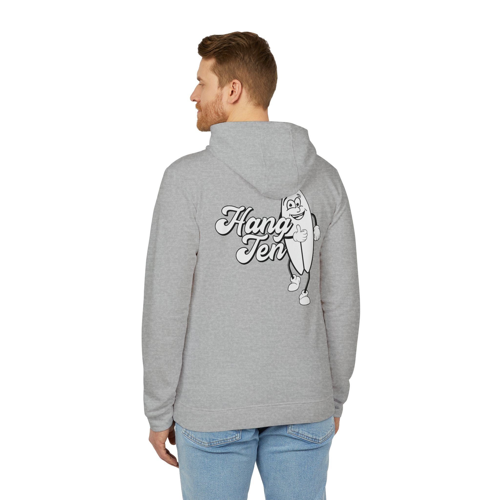 adidas Surfing Hang Ten Back Print Unisex Fleece Hoodie