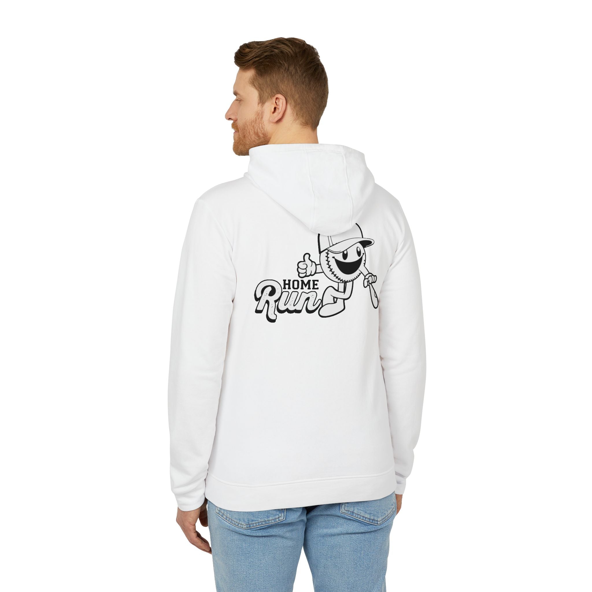 adidas Baseball Home Run Back Print Unisex Fleece Hoodie