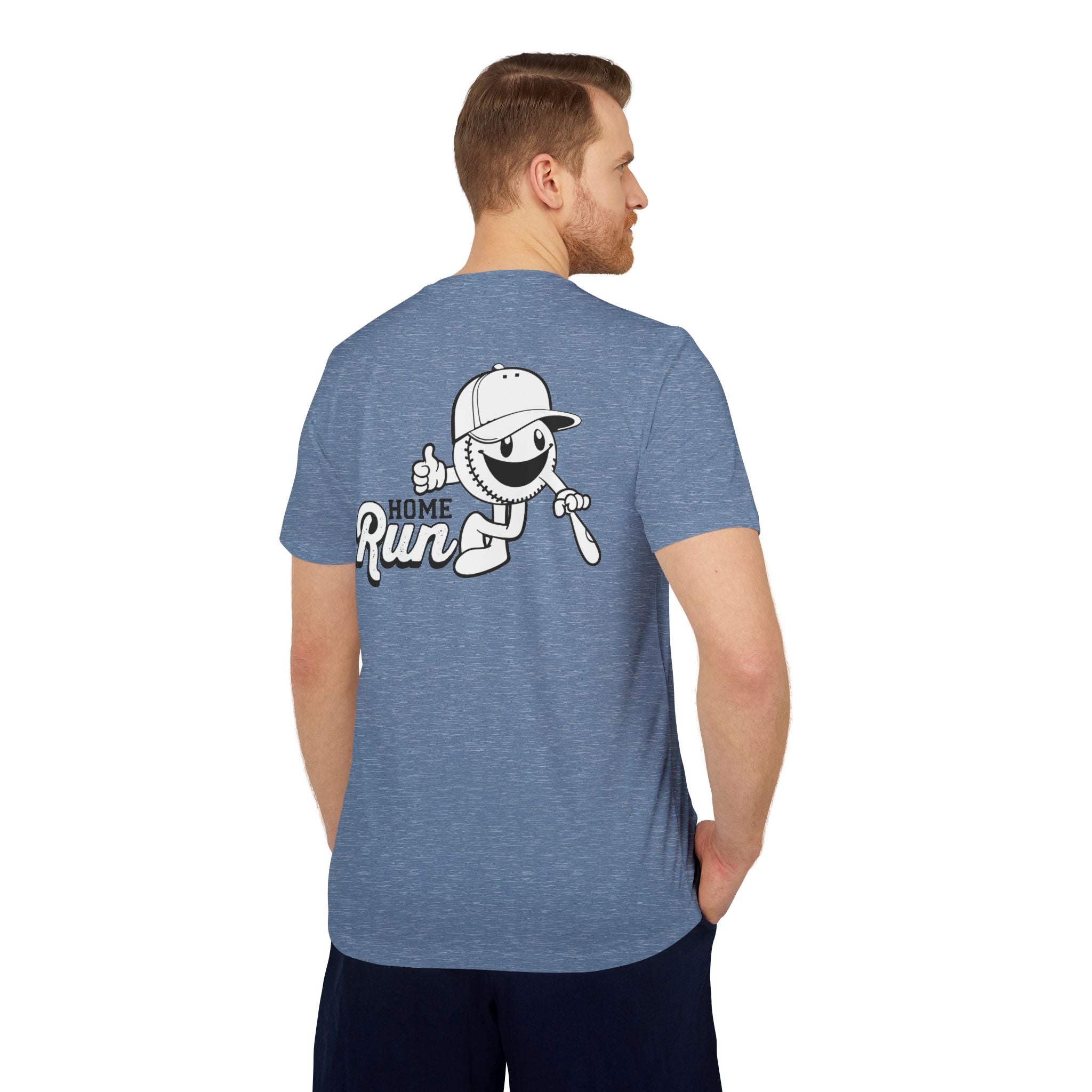 adidas Baseball Home Run Back Print Unisex Sport T-shirt