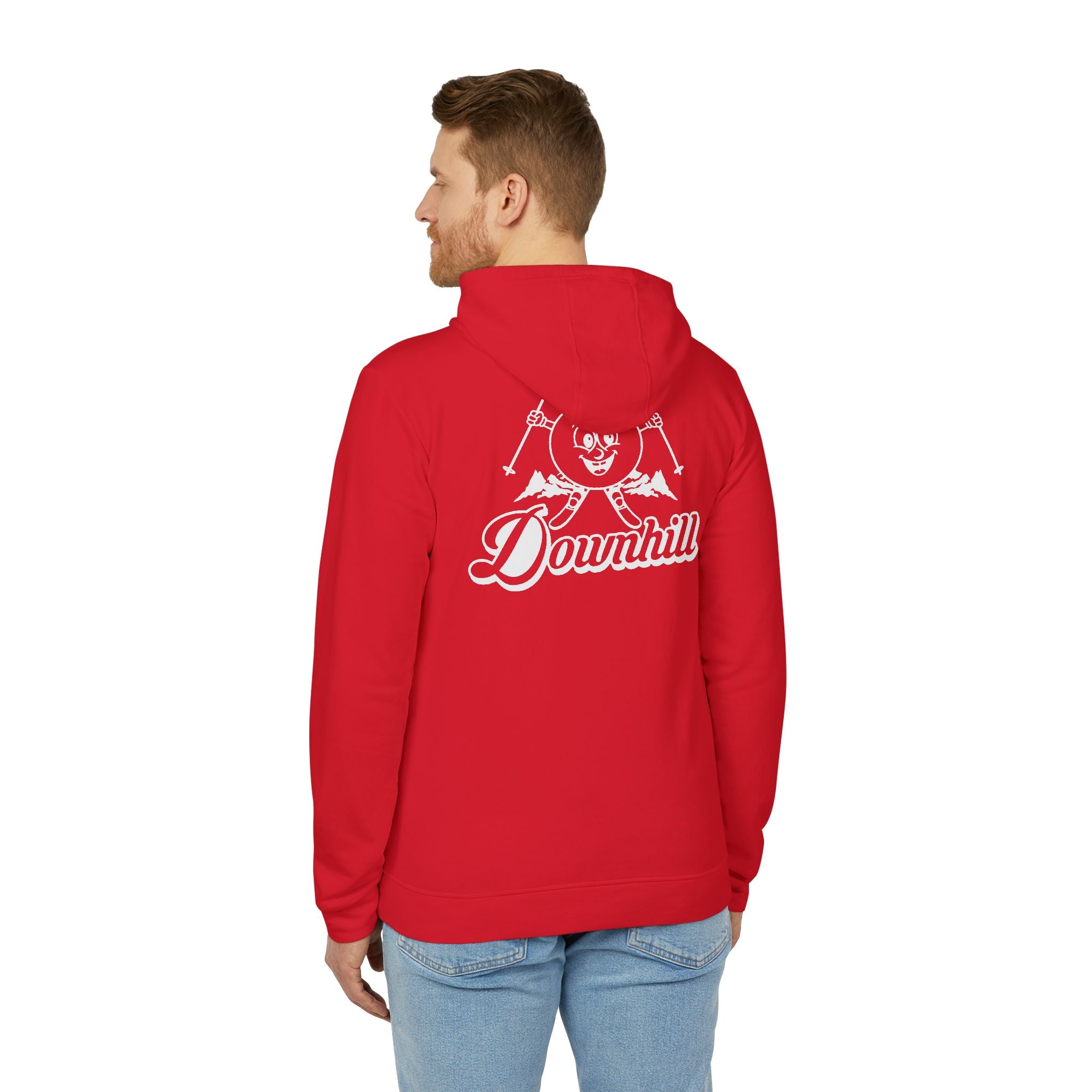 adidas Skiing Downhill Back Print Unisex Fleece Hoodie